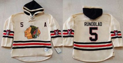 Chicago Blackhawks #5 David Rundblad Cream Heavyweight Pullover Hoodie Stitched NHL Jersey
