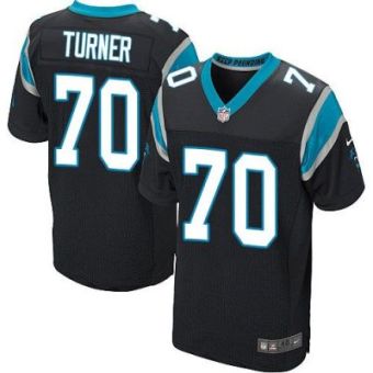 Nike Carolina Panthers #70 Trai Turner Black Team Color Men's Stitched NFL Elite Jersey