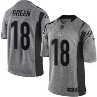Nike Cincinnati Bengals #18 A.J. Green Gray Men's Stitched NFL Limited Gridiron Gray Jersey