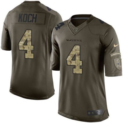 Nike Baltimore Ravens #4 Sam Koch Green Men's Stitched NFL Limited Salute To Service Jersey