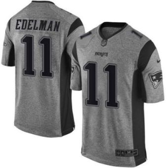 Nike New England Patriots #11 Julian Edelman Gray Men's Stitched NFL Limited Gridiron Gray Jersey