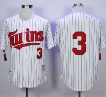 Mitchell And Ness 1991 Minnesota Twins #3 Harmon Killebrew White(Blue Strip) Throwback Stitched MLB Jersey