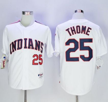 Cleveland Indians #25 Jim Thome White 1978 Turn Back The Clock Stitched MLB Jersey