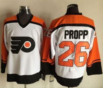 Philadelphia Flyers #26 Brian Propp White Black CCM Throwback Stitched NHL Jersey