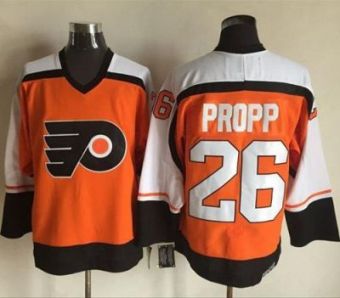 Philadelphia Flyers #26 Brian Propp Orange Black CCM Throwback Stitched NHL Jersey