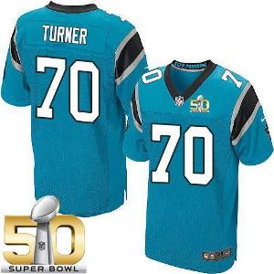 Nike Carolina Panthers #70 Trai Turner Blue Alternate Super Bowl 50 Men's Stitched NFL Elite Jersey