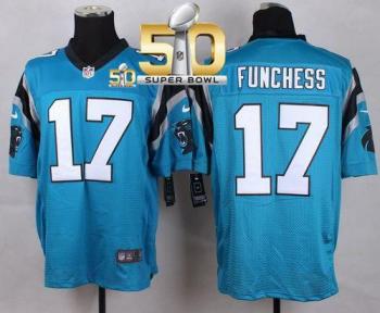 Nike Carolina Panthers #17 Devin Funchess Blue Alternate Super Bowl 50 Men's Stitched NFL Elite Jersey