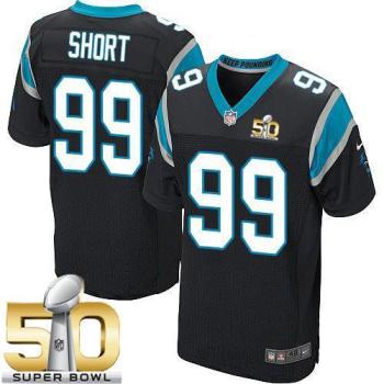 Nike Carolina Panthers #99 Kawann Short Black Team Color Super Bowl 50 Men's Stitched NFL Elite Jersey