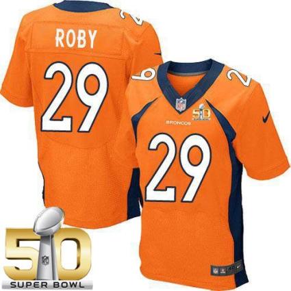 Nike Denver Broncos #29 Bradley Roby Orange Team Color Super Bowl 50 Men's Stitched NFL New Elite Jersey