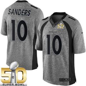 Nike Denver Broncos #10 Emmanuel Sanders Gray Super Bowl 50 Men's Stitched NFL Limited Gridiron Gray Jersey