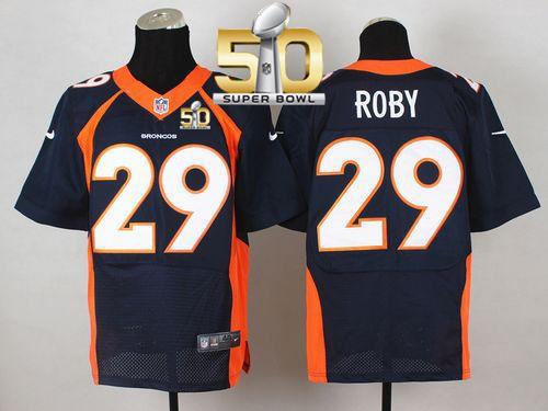 Nike Denver Broncos #29 Bradley Roby Navy Blue Alternate Super Bowl 50 Men's Stitched NFL New Elite Jersey