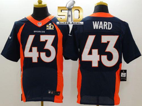 Nike Denver Broncos #43 T.J. Ward Navy Blue Alternate Super Bowl 50 Men's Stitched NFL New Elite Jersey