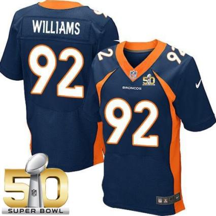 Nike Denver Broncos #92 Sylvester Williams Navy Blue Alternate Super Bowl 50 Men's Stitched NFL New Elite Jersey