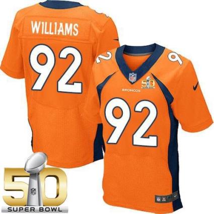 Nike Denver Broncos #92 Sylvester Williams Orange Team Color Super Bowl 50 Men's Stitched NFL New Elite Jersey