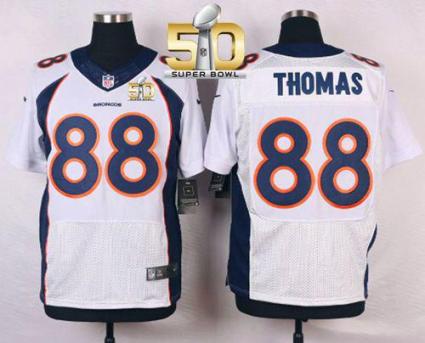 Nike Denver Broncos #88 Demaryius Thomas White Super Bowl 50 Men's Stitched NFL New Elite Jersey