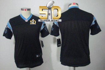 Youth Nike Panthers Blank Black Team Color Super Bowl 50 Stitched NFL Limited Jersey