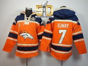 Denver Broncos #7 John Elway Super Bowl 50 Orange Sawyer Hooded Sweatshirt