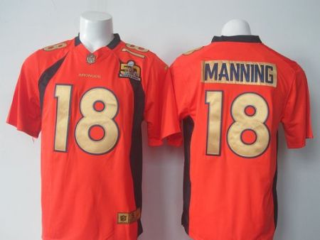 Nike Denver Broncos #18 Peyton Manning Orange Team Color Super Bowl 50 Collection Men's Stitched NFL Elite Jersey