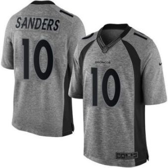 Nike Denver Broncos #10 Emmanuel Sanders Gray Men's Stitched NFL Limited Gridiron Gray Jersey