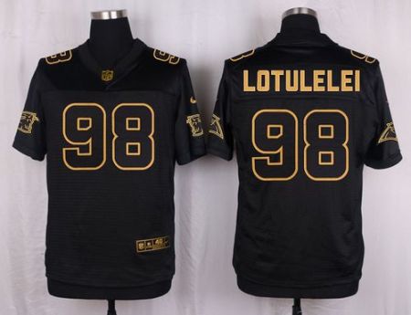 Nike Carolina Panthers #98 Star Lotulelei Pro Line Black Gold Collection Men's Stitched NFL Elite Jersey