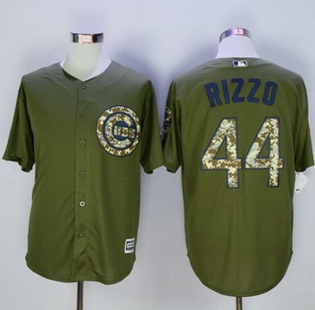 Chicago Cubs #44 Anthony Rizzo Green Camo New Cool Base Stitched MLB Jersey