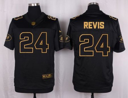 Nike New York Jets #24 Darrelle Revis Black Men's Stitched NFL Elite Pro Line Gold Collection Jersey