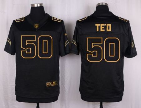 Nike San Diego Chargers #50 Manti Te'o Black Men's Stitched NFL Elite Pro Line Gold Collection Jersey