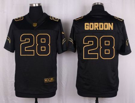 Nike San Diego Chargers #28 Melvin Gordon Black Men's Stitched NFL Elite Pro Line Gold Collection Jersey