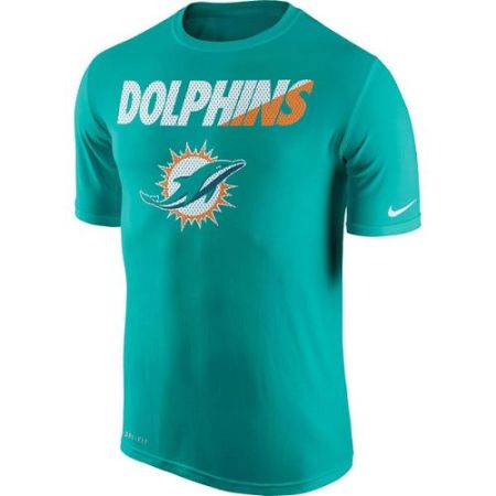 Men's Miami Dolphins Nike Aqua Legend Staff Practice Performance T-Shirt