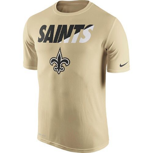 Men's New Orleans Saints Nike Gold Legend Staff Practice Performance T-Shirt