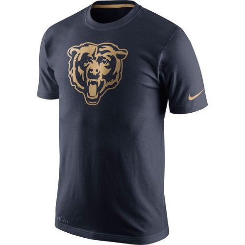 Men's Chicago Bears Nike Navy Championship Drive Gold Collection Performance T-Shirt
