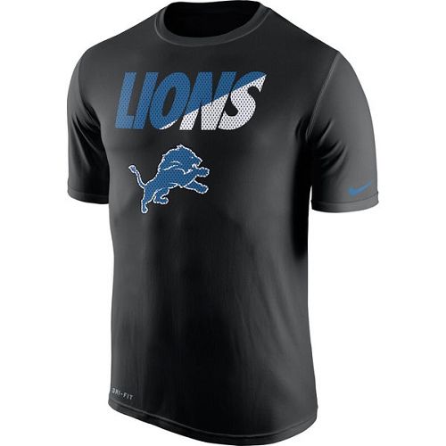 Men's Detroit Lions Nike Black Legend Staff Practice Performance T-Shirt