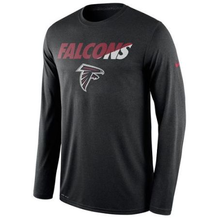 Men's Atlanta Falcons Nike Black Legend Staff Practice Long Sleeves Performance T-Shirt