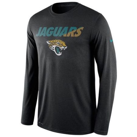 Men's Jacksonville Jaguars Nike Black Legend Staff Practice Long Sleeves Performance T-Shirt