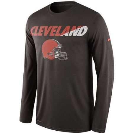 Men's Cleveland Browns Nike Brown Legend Staff Practice Long Sleeves Performance T-Shirt