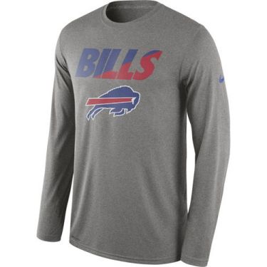 Men's Buffalo Bills Nike Heather Gray Legend Staff Practice Long Sleeves Performance T-Shirt