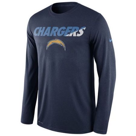 Men's San Diego Chargers Nike Navy Legend Staff Practice Long Sleeves Performance T-Shirt