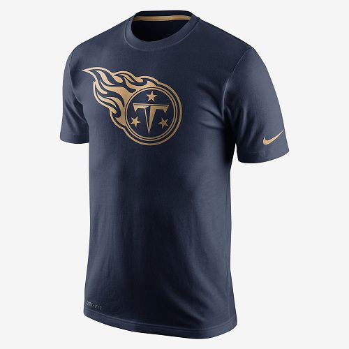 Men's Tennessee Titans Nike Navy Championship Drive Gold Collection Performance T-Shirt