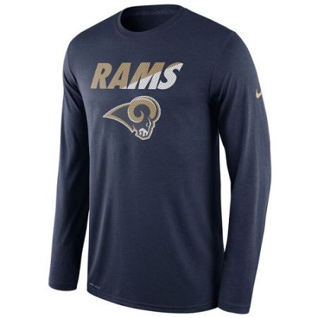 Men's St.Louis Rams Nike Navy Legend Staff Practice Long Sleeves Performance T-Shirt