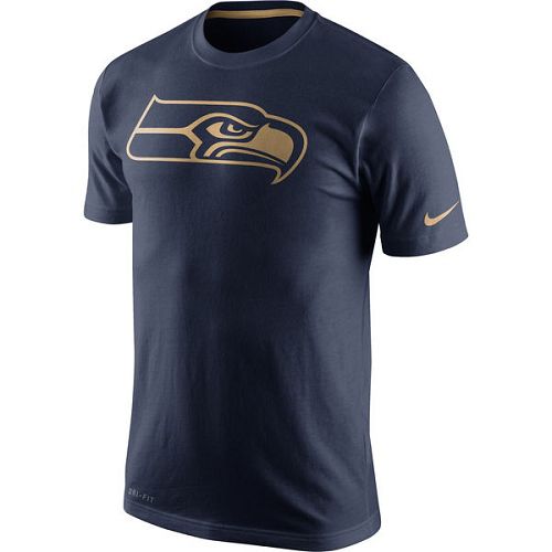 Men's Seattle Seahawks Nike Navy Championship Drive Gold Collection Performance T-Shirt