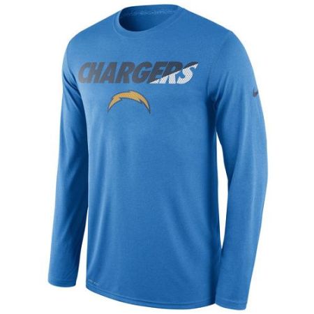 Men's San Diego Chargers Nike Powder Blue Legend Staff Practice Long Sleeves Performance T-Shirt