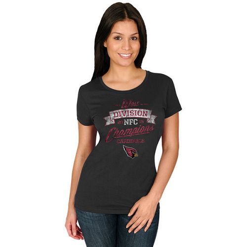 Women Arizona Cardinals Majestic Black 2015 NFC West Division Champions T-Shirt