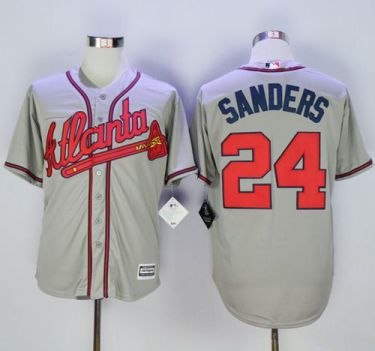 Atlanta Braves #24 Deion Sanders Grey New Cool Base Stitched MLB Jersey