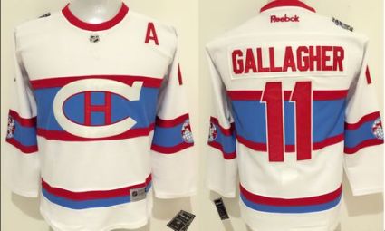 Youth Montreal Canadiens #11 Brendan Gallagher White 2016 Winter Classic Stitched NHL Jersey