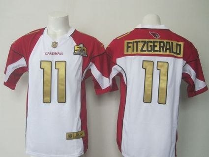 Nike Arizona Cardinals #11 Larry Fitzgerald White Super Bowl 50 Collection Men's Stitched NFL Elite Jersey
