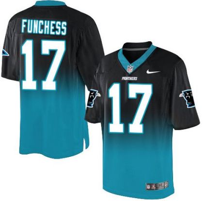 Nike Carolina Panthers #17 Devin Funchess BlackBlue Men's Stitched NFL Elite Fadeaway Fashion Jersey