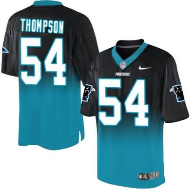 Nike Carolina Panthers #54 Shaq Thompson BlackBlue Men's Stitched NFL Elite Fadeaway Fashion Jersey
