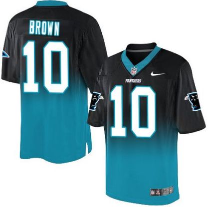 Nike Carolina Panthers #10 Corey Brown BlackBlue Men's Stitched NFL Elite Fadeaway Fashion Jersey