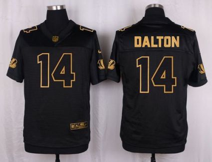 Nike Cincinnati Bengals #14 Andy Dalton Black Men's Stitched NFL Elite Pro Line Gold Collection Jersey