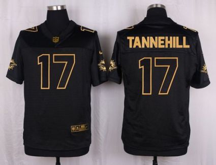 Nike Miami Dolphins #17 Ryan Tannehill Black Men's Stitched NFL Elite Pro Line Gold Collection Jersey